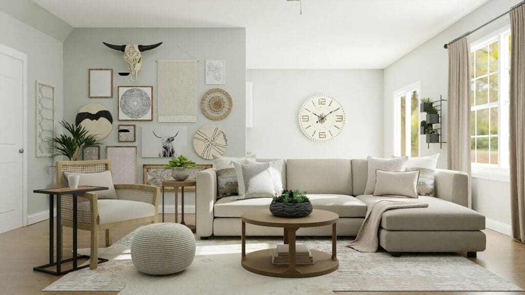 Lease to Own in the Triangle: stylish living room, stable payments, flexible purchase
