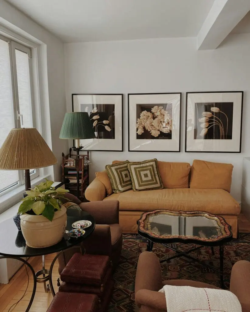 A serene and well-lit living room, thoughtfully designed for comfort and resilience—an important consideration in light of what Hurricane Helene reveals about housing risk.