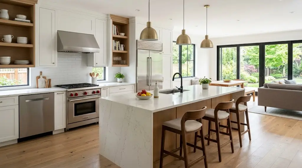 Bright modern kitchen interior in a lease to own home, symbolizing informed decision-making and family stability