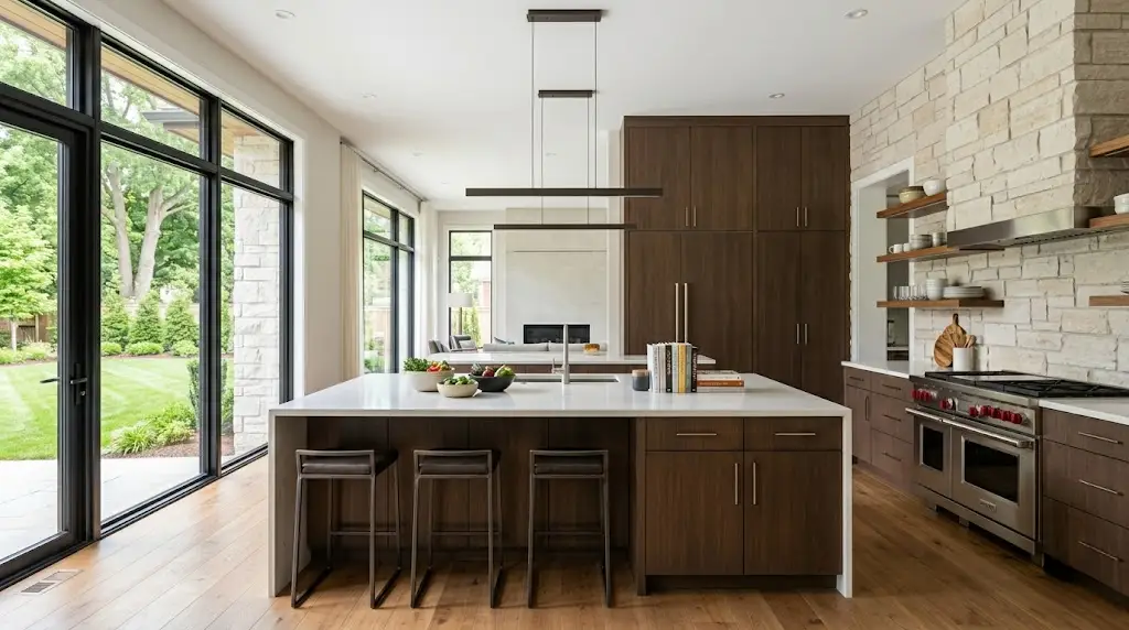 Bright modern kitchen interior in a lease to own home in the Triad, symbolizing stability and smart housing strategy