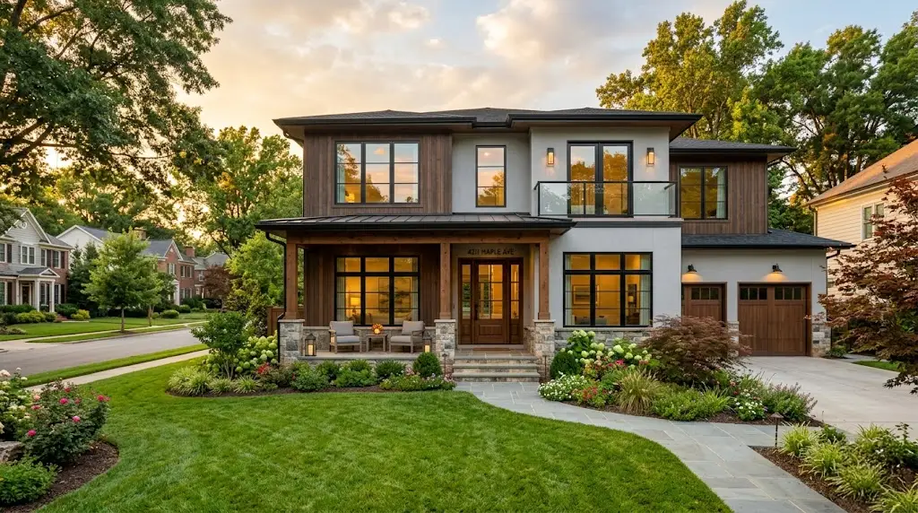 Beautiful front exterior of Aliyahโs lease to own home in the Triad, representing new beginnings and planting roots