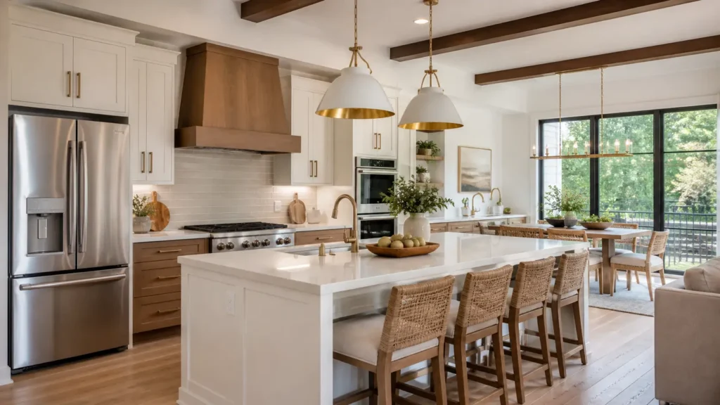 Bright modern kitchen interior in a lease to own home, symbolizing comfort and the benefits of moving beyond traditional renting